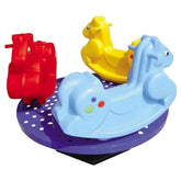 Huitich metal merry go round for kids featuring colorful horses for outdoor play